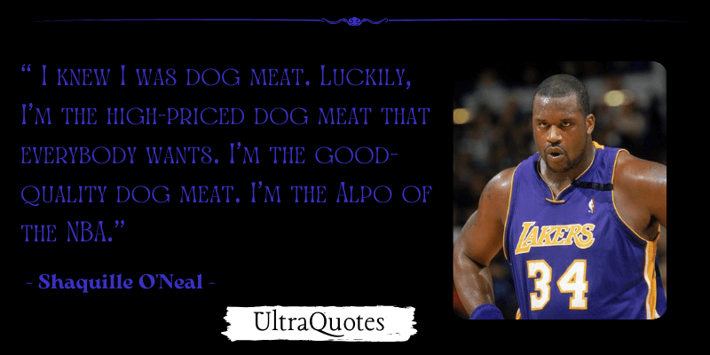 "I knew I was dog meat. Luckily, I’m the high-priced dog meat that everybody wants. I’m the good-quality dog meat. I’m the Alpo of the NBA."
